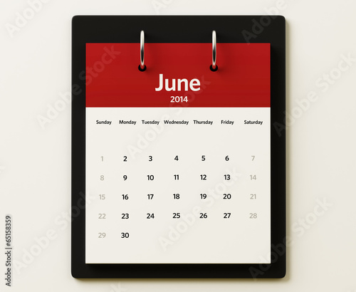 2014 June Calendar Planning