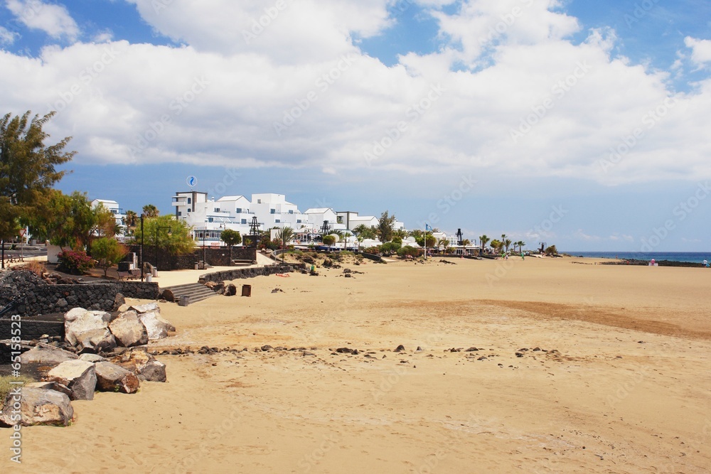 View of the beach in Puerto del Carmen, Lanzarote View of the beach in Puerto del Carmen, Lanzarote