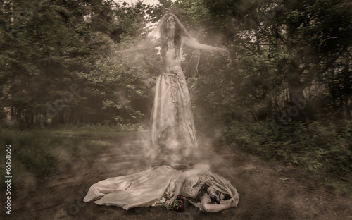 Schilderij op canvas Zombie bride