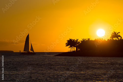 Sunset on the island paradise
