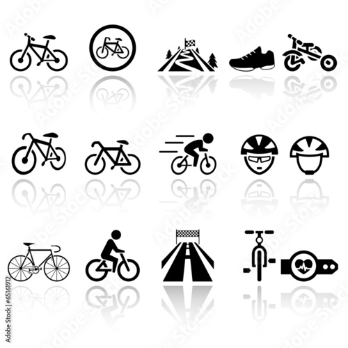 Biking vector icons set . EPS10.