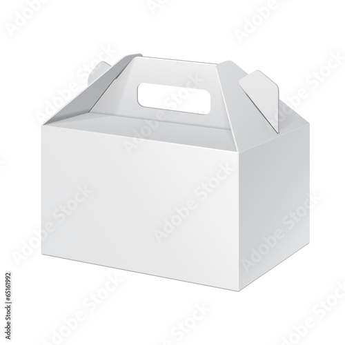 White Small Cardboard Carry Box Packaging For Food, Gift