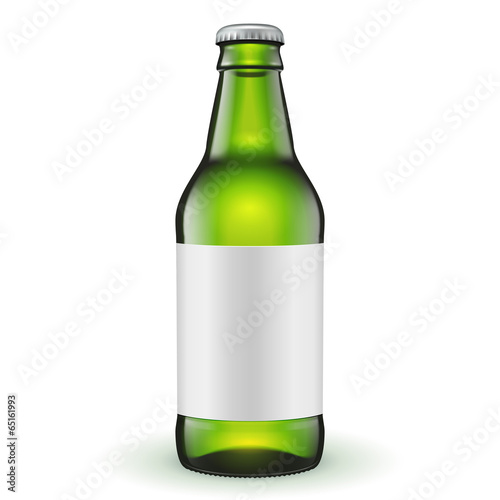 Short Glass Beer Green Bottle With Label