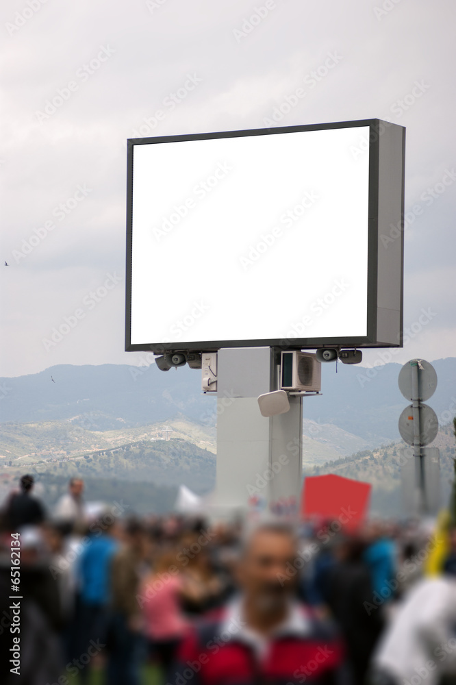 Blank public monitor and crowd people Stock Photo | Adobe Stock