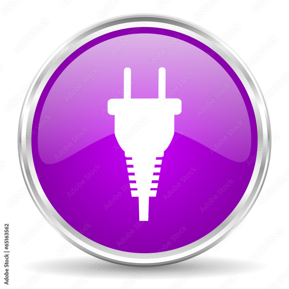 plug pink glossy icon plug pink glossy icon