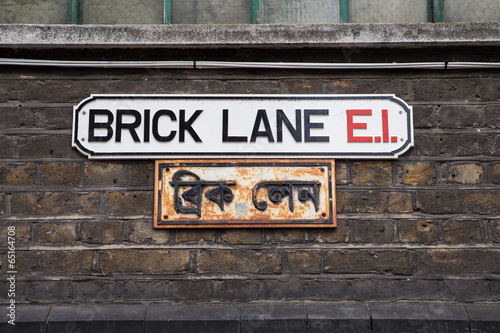 Brick Lane road sign in Whitechapel