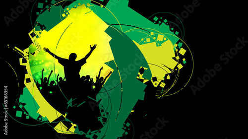 Crowd of dancing people. Vector