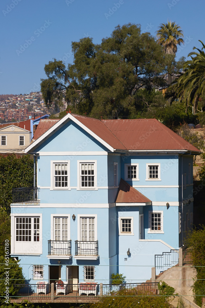 Colourful house in Valparaiso, Chile