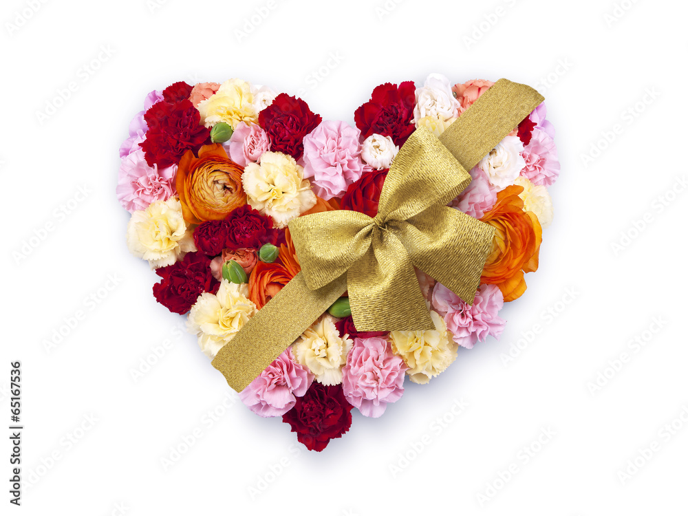 Bouquet de Fleurs en Forme de Coeur Stock Photo | Adobe Stock