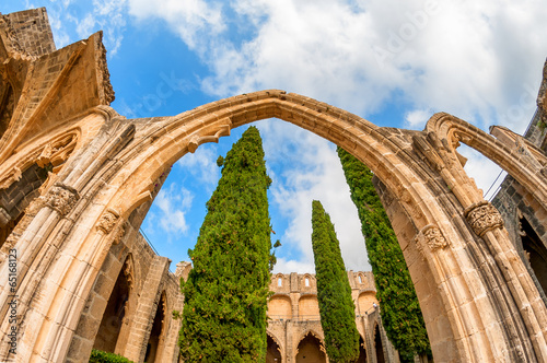 Arch and columns at Bellapais Abbey. Kyrenia. Cyprus photo