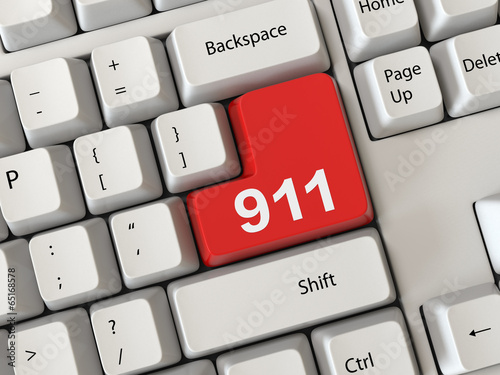 Keyboard with a word 911