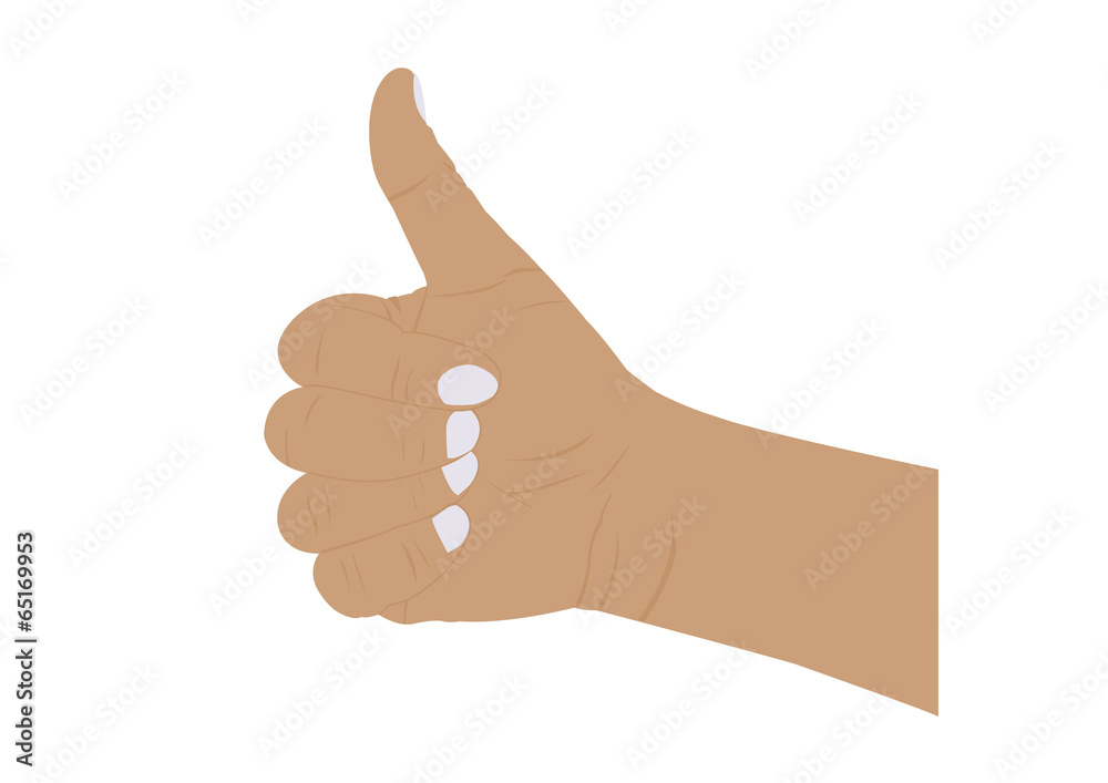 Finger painting on human thumb up vector