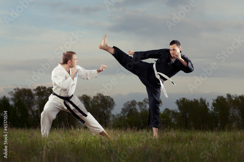 Karate fighters outdoor