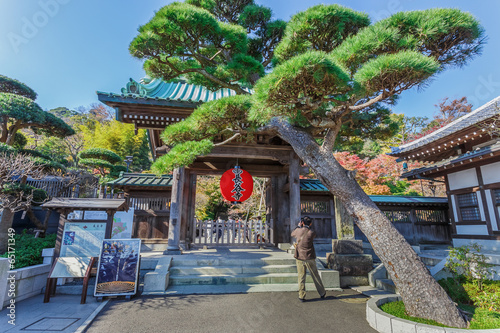 Main Gate of Hase-dera Temple in Kamakura