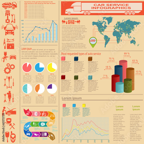 Car service, repair Infographics