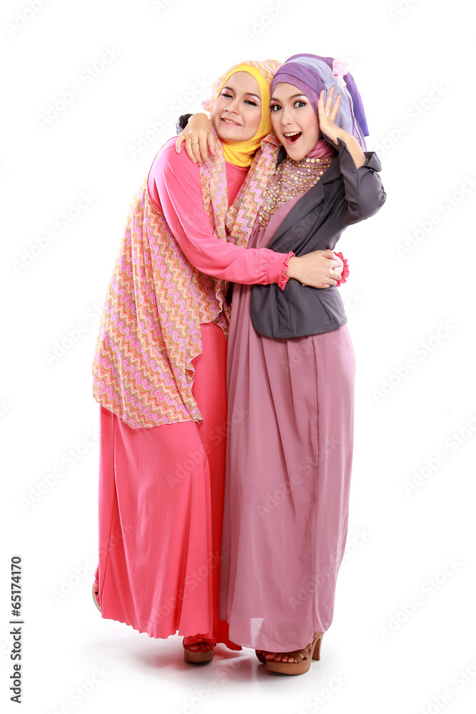 beautiful muslim girl friend together