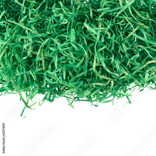 Canvas Print Green ribbons as artificial grass decoration
