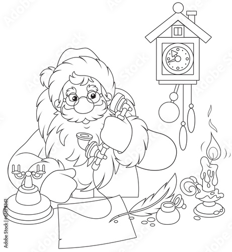 Santa Claus calling on the phone