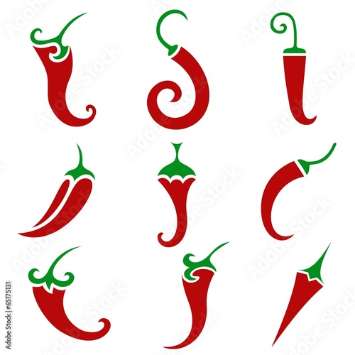 Hot chili pepper vector  isolated on white background