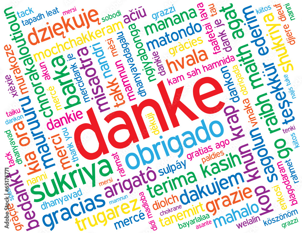 Danke In Einer Fremdsprache Top 7 "DANKE!" Karte (Vielen Dank Schön Sehr Dankeskarten Dankbarkeit) Stock