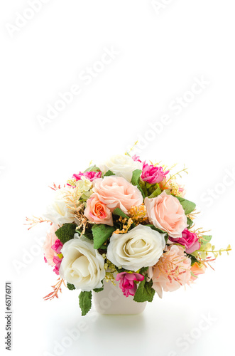 Bouquet flowers isolated on white © siraphol