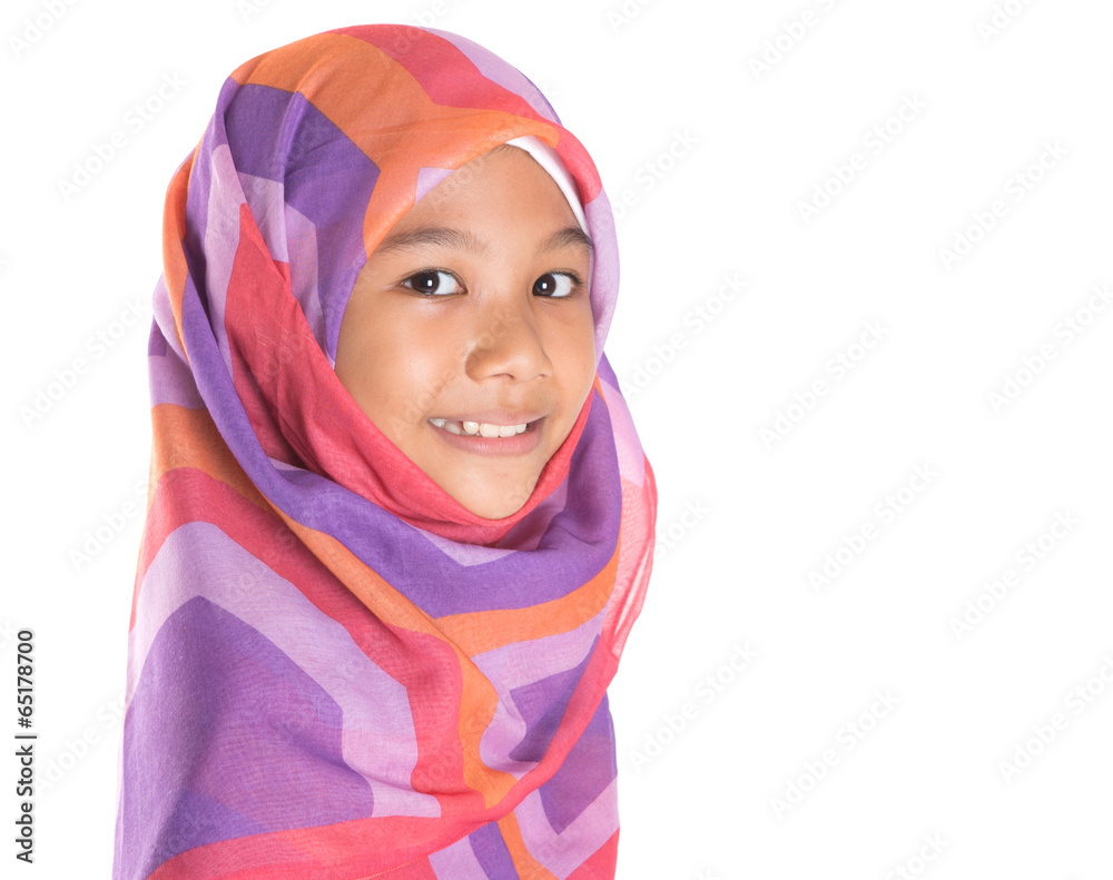 Young Asian Muslim girl with head scarf Young Asian Muslim girl with head scarf