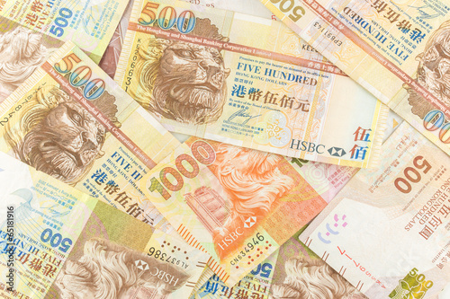 Canvas Print closeup Hong Kong Dollar