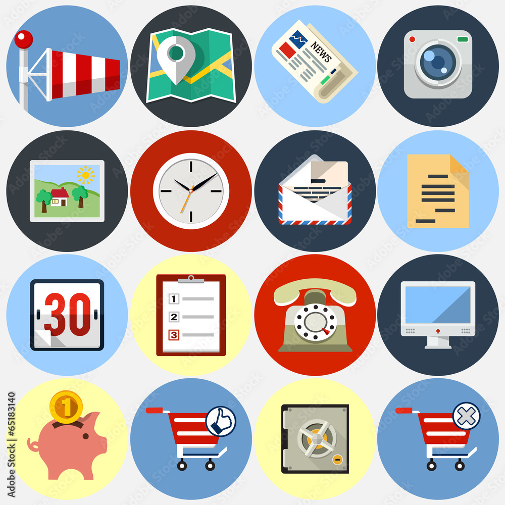 vector flat icons for web and application set 4 vector flat icons for web and application set 4