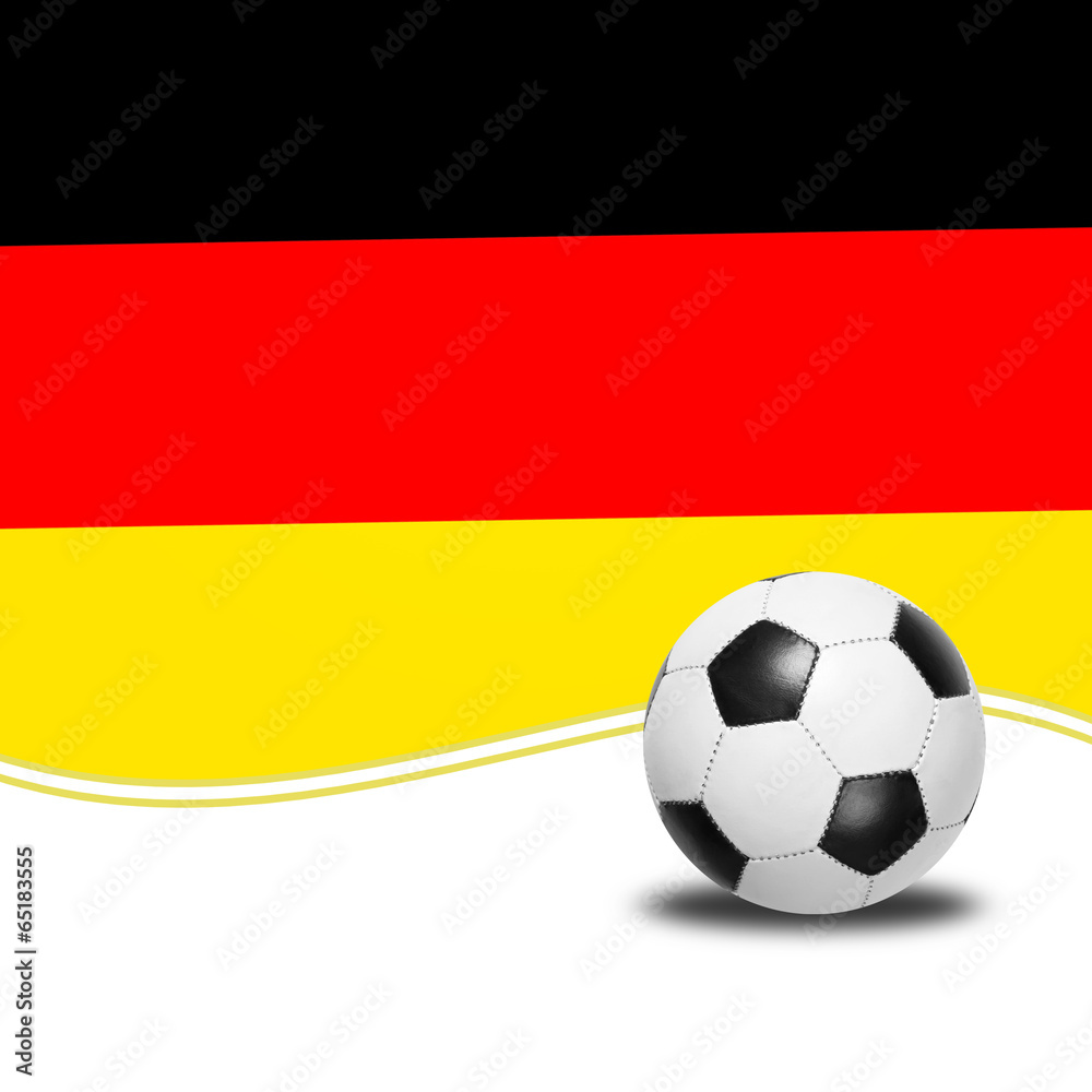 Fußball / Hintergrund mit Deutschlandflagge Fußball / Hintergrund mit Deutschlandflagge