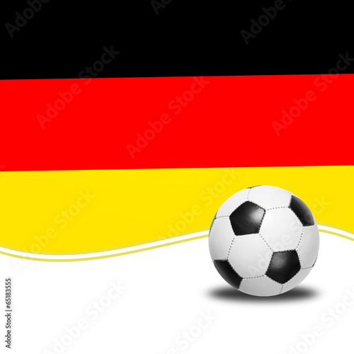 Fu  ball   Hintergrund mit Deutschlandflagge