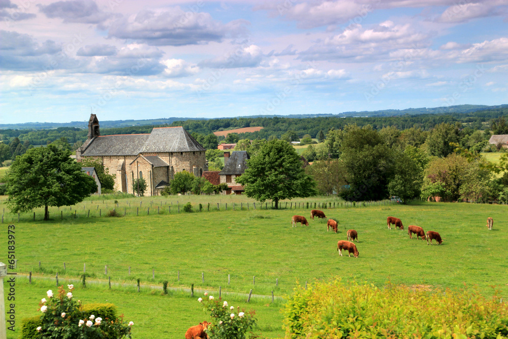 Naklejka premium Eglise abbatiale d'Arnac-Pompadour.(Corrèze)