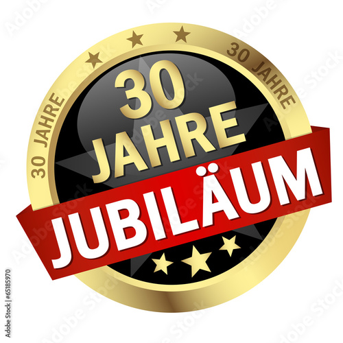 Button mit Banner " 30 JAHRE JUBILÄUM "