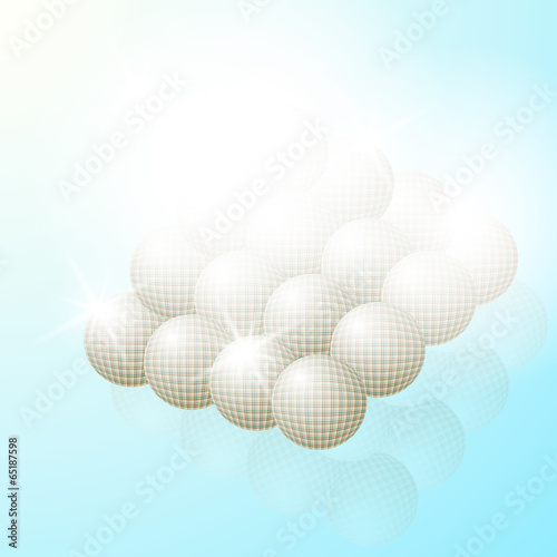 Luster and shine of the pyramids or abstract shiny balls