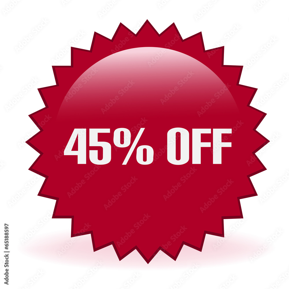 Forty Five Percent Off Discount Sticker Forty Five Percent Off Discount Sticker
