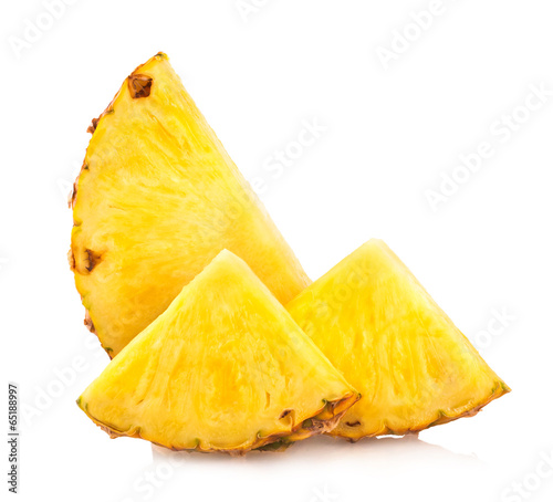 pineapple slices isolated on white