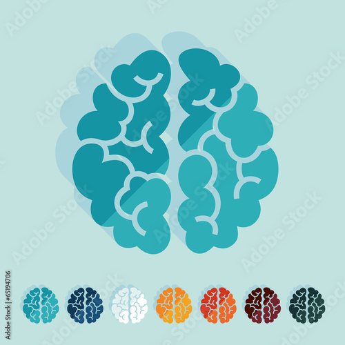 Flat design: brain
