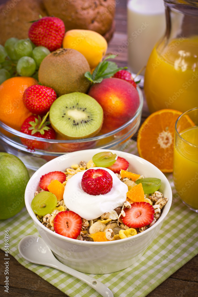 Healthy breakfast on the table