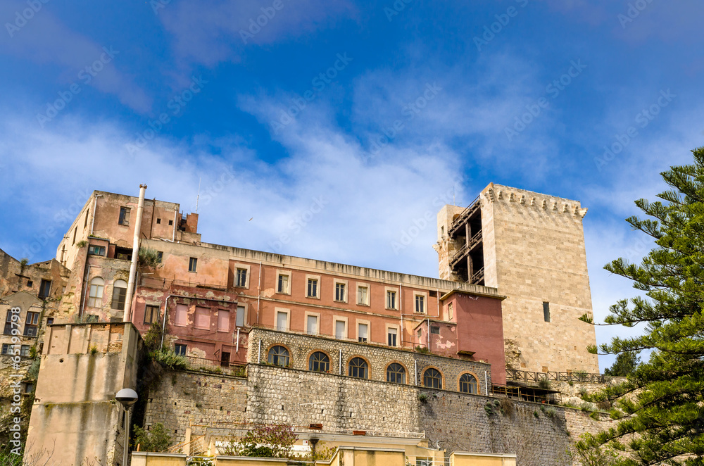 Sardegna, Cagliari, torre San Pancrazio e conservatorio