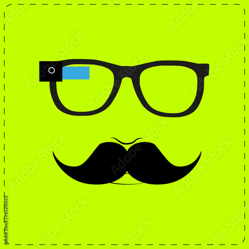 Hipster wearing smart glasses