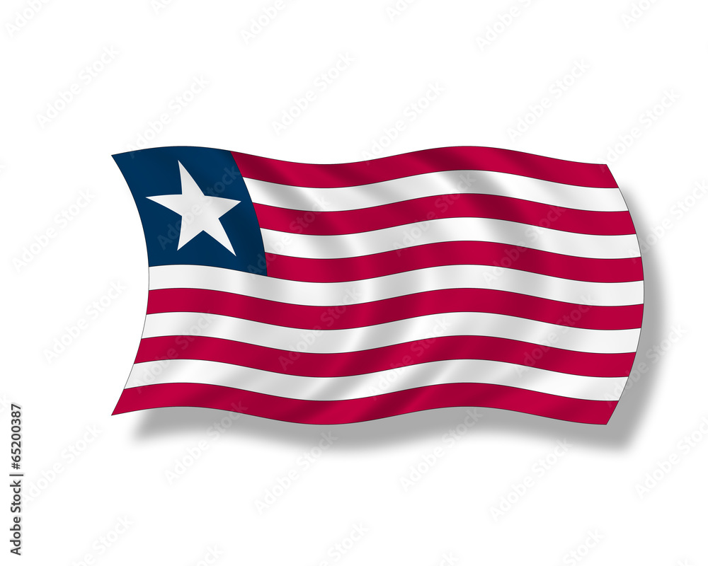 Fototapeta premium Illustration,Flagge von Liberia