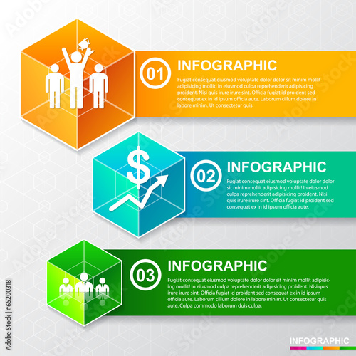 InfoGraphic Modern business Box Hexadecagon