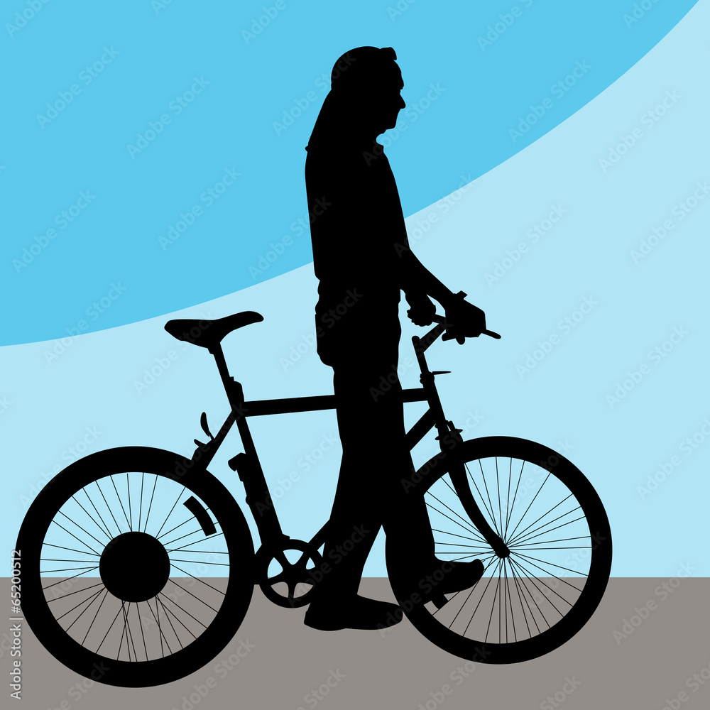 Man Walking Bicycle Man Walking Bicycle