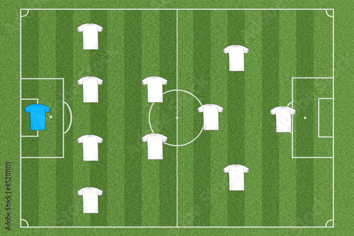 Fussballfeld Team Aufstellung
