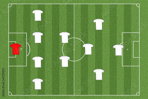 Fussballfeld Team Aufstellung