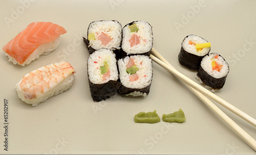 plate with sushi