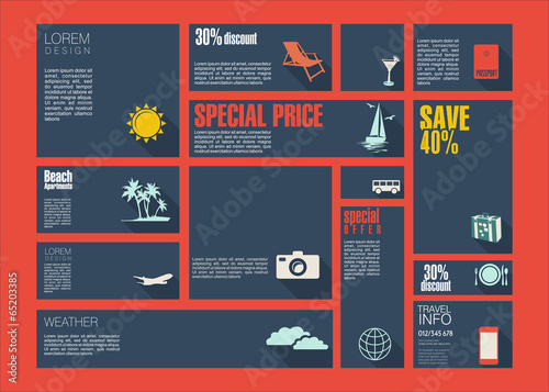 Travel flat retro design