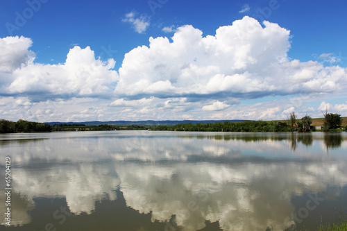 Cloud reflection on Borkovac Lake photo