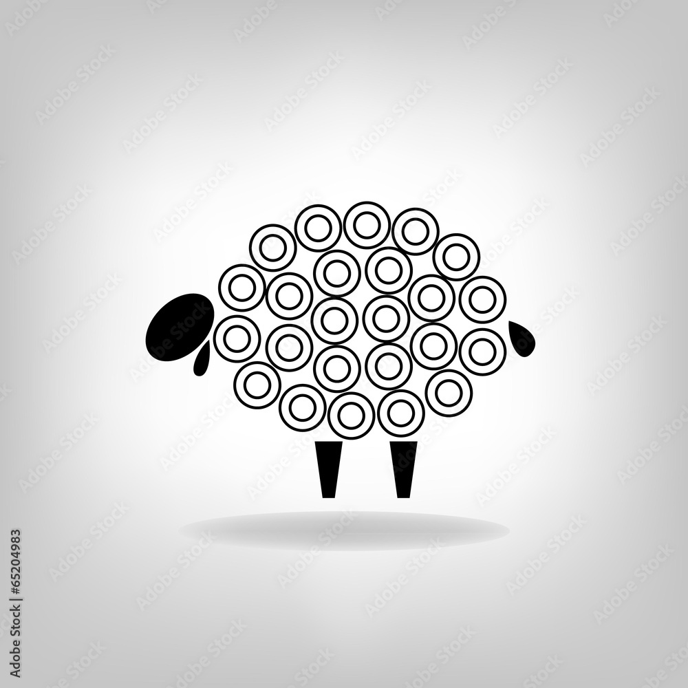 Obraz premium black silhouettes of sheep on a white background