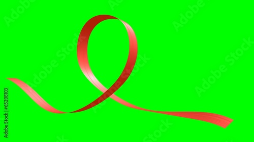 Red ribbon in the shape of loop