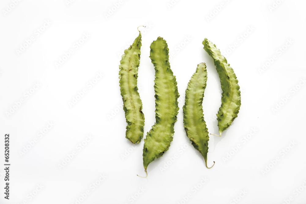 Naklejka premium Rohes Flügelbohnen ( Psophocarpus tetragonolobus ),erhöhte Ansicht